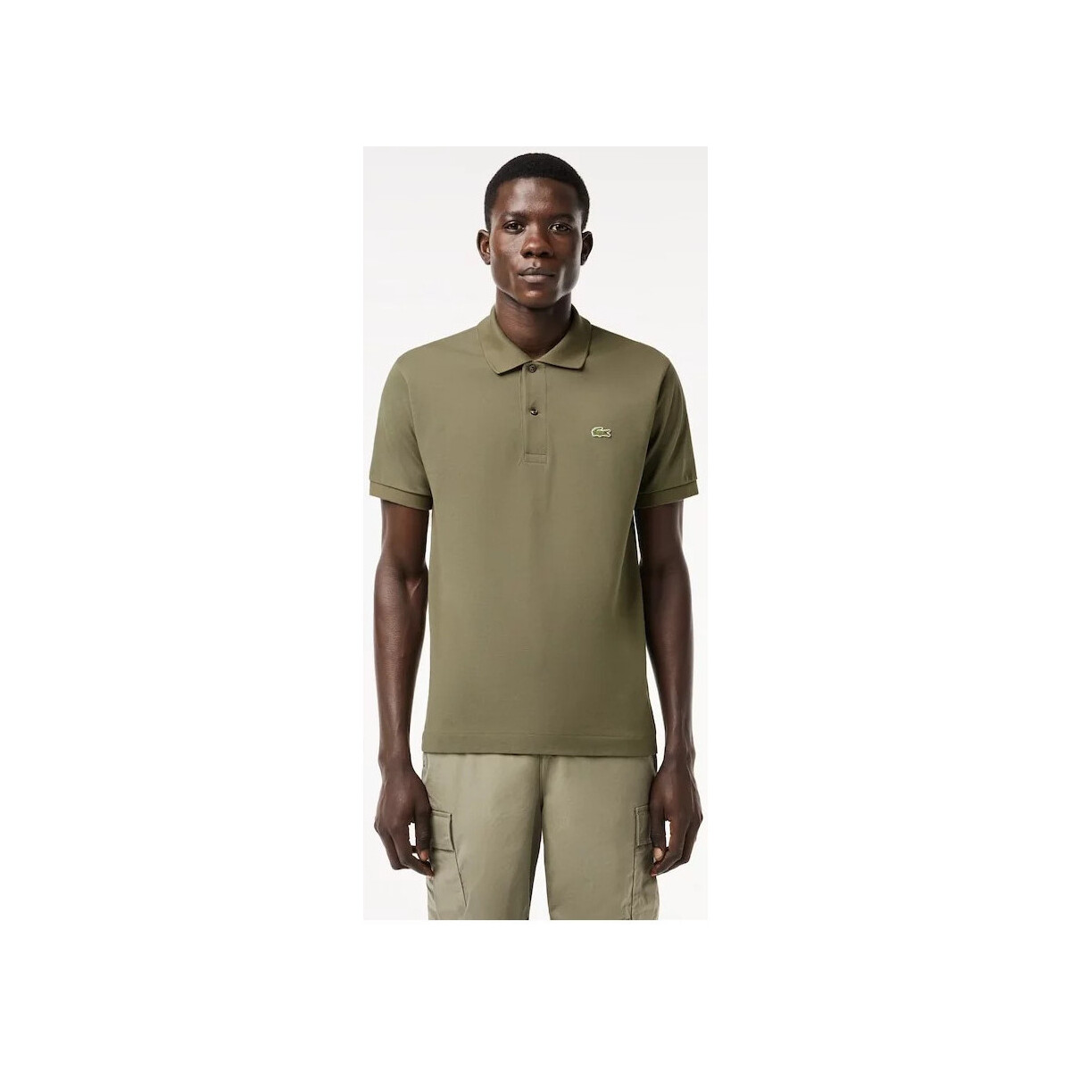 Vêtements Homme Polos manches courtes Lacoste SHORT SLEEVE RIBBED COLLAR SHIRT Vert