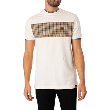 Vêtements Homme T-shirts manches courtes Trojan T-shirt Lamborghini à empiècement pied-de-poule Beige