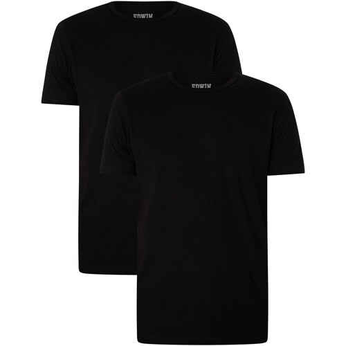 Vêtements Homme Besaces / Sacs bandoulière Edwin Lot de 2 t-shirts en jersey Noir