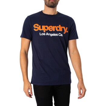 Vêtements Homme T-shirts manches courtes Superdry T-shirt délavé classique Core Logo Bleu