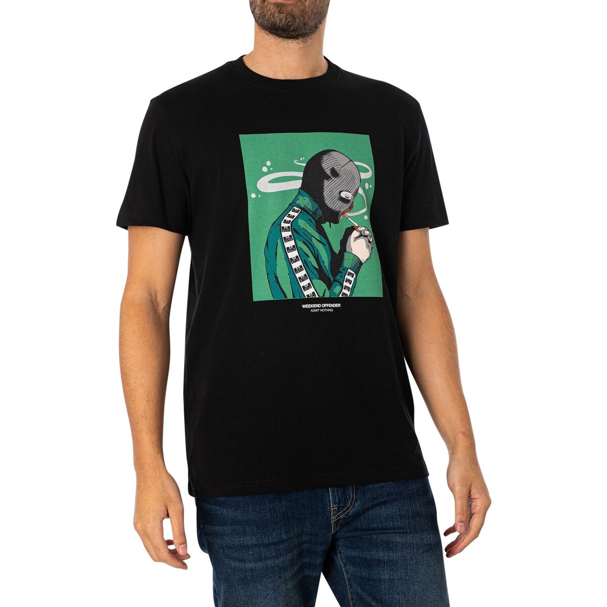 Vêtements Homme T-shirts manches courtes Weekend Offender Fumo T-shirt graphique Noir
