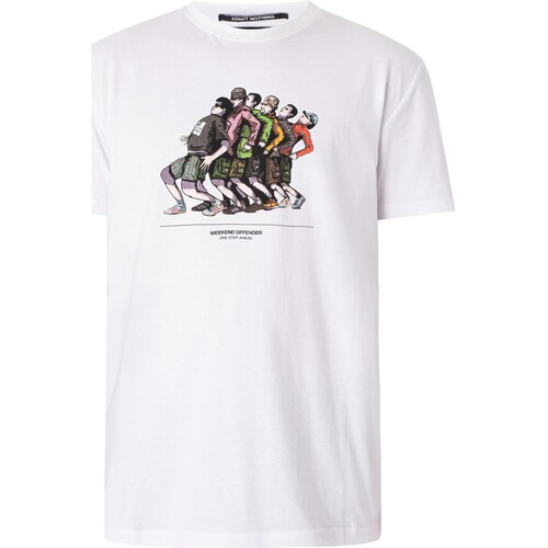 Vêtements Homme T-shirts manches courtes Weekend Offender Folie T-shirt Jeans graphique Blanc