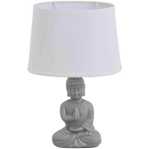 Maison & Déco Hip Hop Honour Unimasa Lampe céramique Bouddha gris 34 cm Gris