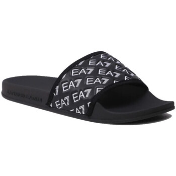 Chaussures Homme Claquettes Emporio Armani Kids TEEN embroidered logo shirtA7 XCP010-XK340 Noir