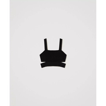 Vêtements Femme Kenzo logo-print strap clutch bag Twin Set TOP CROPPED IN MAGLIA CON CUT-OUT Art. 241TT3290 