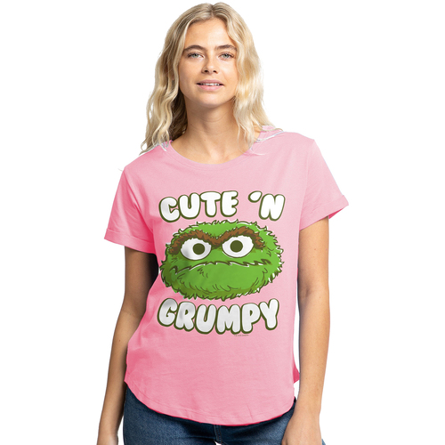 Vêtements Femme T-shirts manches longues Sesame Street Cute N Grumpy Violet
