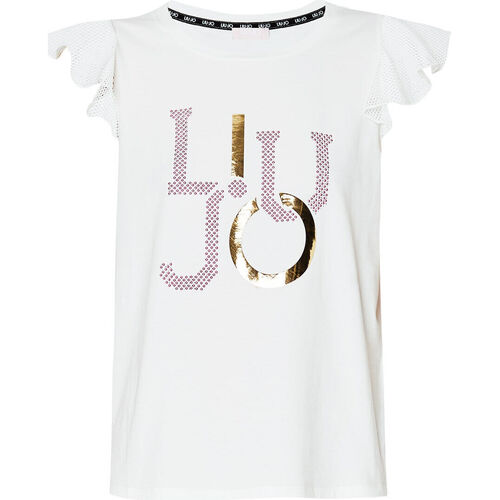 Vêtements Femme T-shirts Lace-up & Polos Liu Jo T-shirt en jersey avec logo Beige