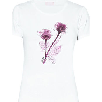 Vêtements Femme T-shirts Lace-up & Polos Liu Jo Tee-shirt Roses avec strass Rose
