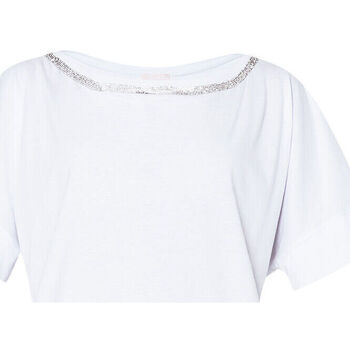Vêtements Femme T-shirts Lace-up & Polos Liu Jo T-shirt avec strass Blanc