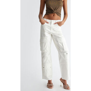 Vêtements Femme Pantalons Liu Jo Pantalon cargo en popeline Blanc