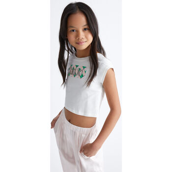 Vêtements Fille Franges / Pompons Liu Jo T-shirt avec logo et strass Blanc