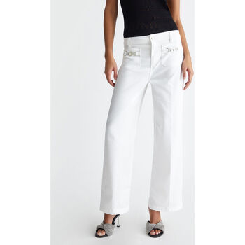 Vêtements Femme Pantalons 5 poches Liu Jo Pantalon évasé cropped Blanc
