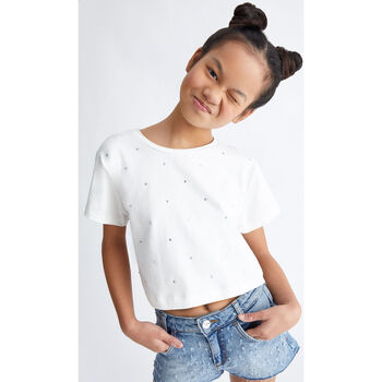 Vêtements Fille Malles / coffres de rangements Liu Jo T-shirt avec strass Blanc