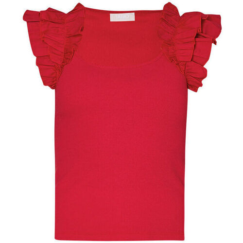 Vêtements Femme T-shirts Lace-up & Polos Liu Jo T-shirt avec fronces Rouge