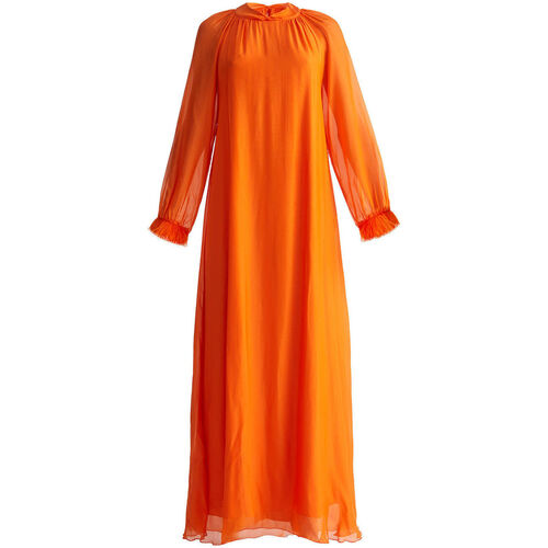 Vêtements Femme Robes Liu Jo Robe en soie avec plumes Orange
