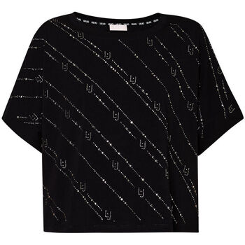 Vêtements Femme Build Your Brand Liu Jo T-shirt avec strass Noir