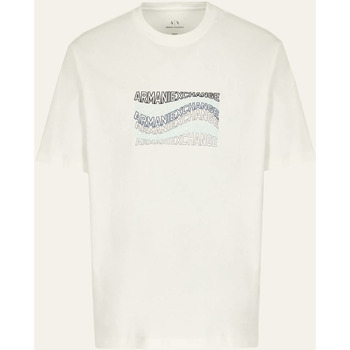 Vêtements Homme T-shirts & Polos EAX AX t-shirt coupe classique avec imprimé vagues Blanc