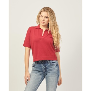 Vêtements Femme T-shirts manches courtes K-Way Polo femme  Marlhes en pur coton Rouge