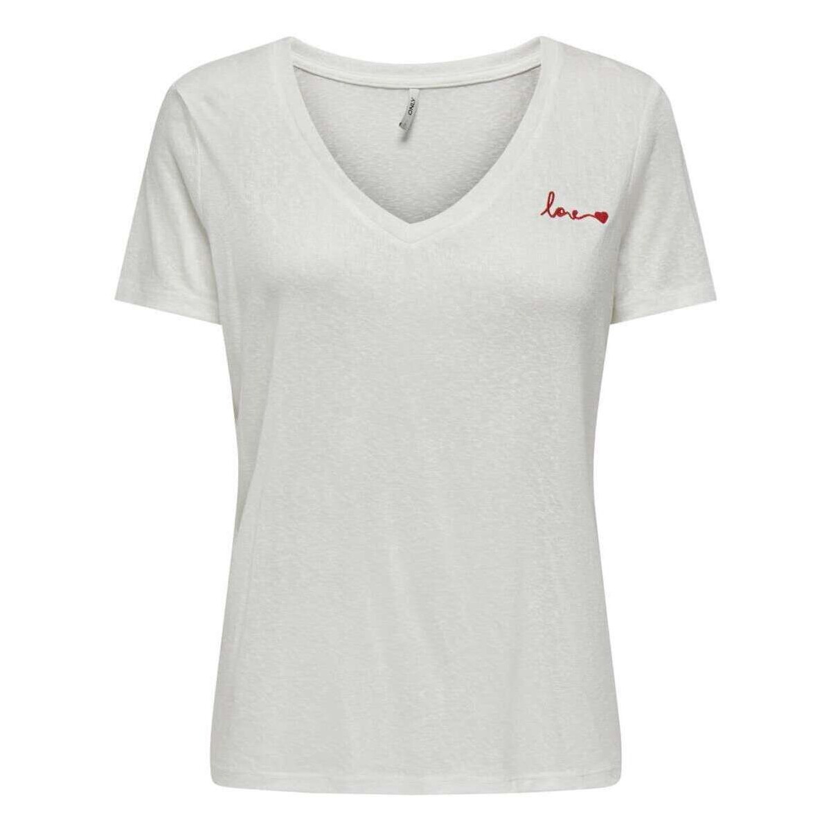 Vêtements Femme T-shirts manches courtes Only 162211VTPE24 Blanc