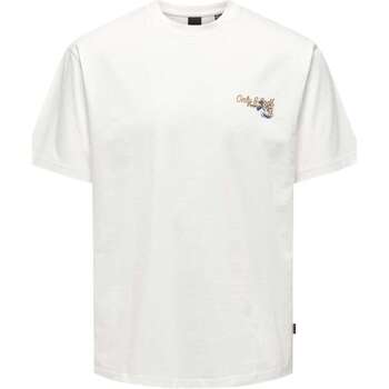 Vêtements Homme T-shirts manches courtes Only&sons 162294VTPE24 Blanc