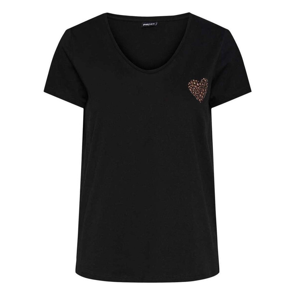 Vêtements Femme T-shirts manches courtes Pieces 162352VTPE24 Noir