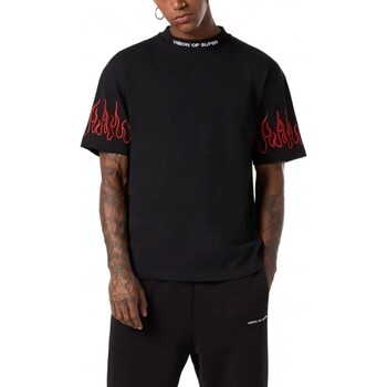 Vêtements Homme T-shirts & Polos Soins corps & bain T-Shirt Avec Flammes Rouges Noir