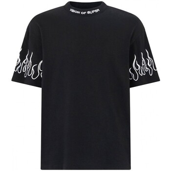 Vêtements Homme T-shirts & Polos Soins corps & bain T-Shirt Avec Flammes Blanches Noir