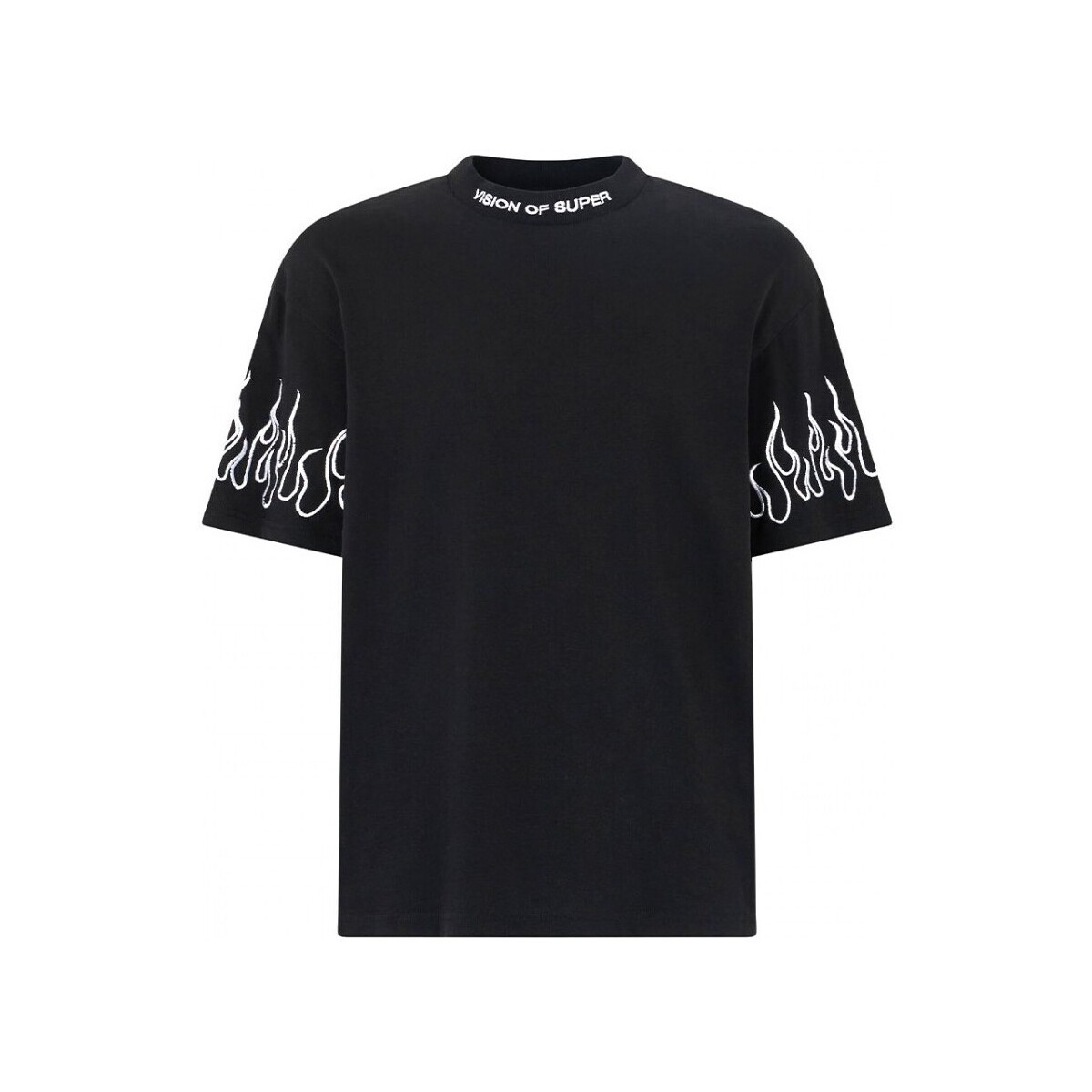 Vêtements Homme T-shirts & Polos Vision Of Super T-Shirt Avec Flammes Blanches Noir