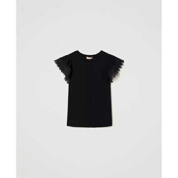 Vêtements Femme Sunnei logo-print detail T-shirt Gelb Twin Set T-SHIRT CON MANICHE IN MACRAME Art. 241TT2260 