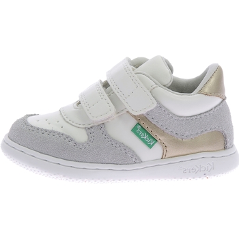 Chaussures Fille Baskets basses Kickers Basket Cuir  Kickmotion Blanc