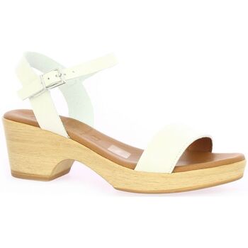 Chaussures Femme Sandales et Nu-pieds Sun68 Ally White Gold Sneaker Nu pieds cuir vernis Blanc
