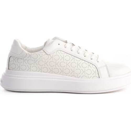 Chaussures Homme Baskets Sleeve Calvin Klein Jeans Low Top Lace Up Lth Perf Mono Blanc
