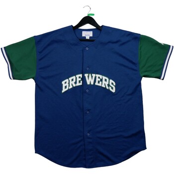 Vêtements Homme Tri-Blend Short Sleeve Crew Neck T-Shirt Little Kids Big Kids Starter Maillot  Milwaukee Brewers MLB Marine