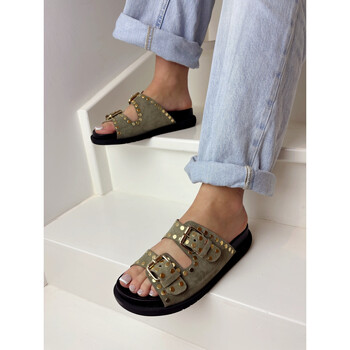 Chaussures Femme Sandales et Nu-pieds Semerdjian - Mules 2745 Suede Kaki Multicolore