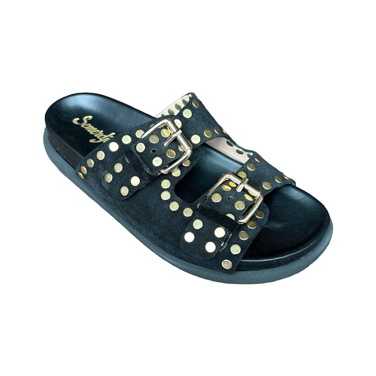 Chaussures Femme Sandales et Nu-pieds Semerdjian - Mules 2745 Suede Noir Noir