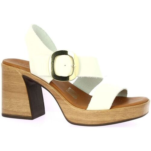 Chaussures Femme Sandales et Nu-pieds Sun68 Ally White Gold Sneaker Nu pieds cuir  ecru Beige