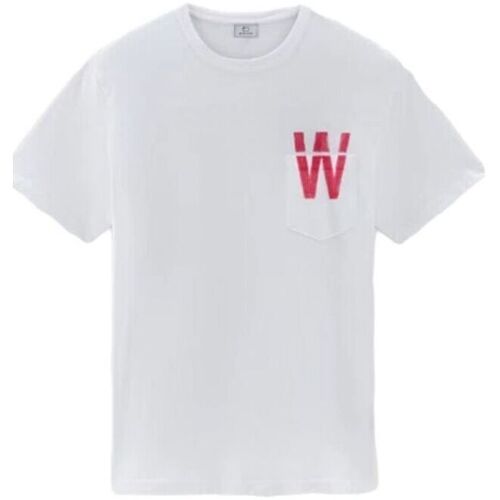 Vêtements Homme T-shirts manches courtes Woolrich Paniers / boites et corbeilles White Blanc