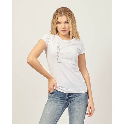 Vêtements Femme T-shirts & Polos EAX T-shirt coupe slim AX Sustainability Values Blanc