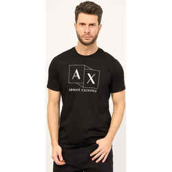 Vêtements Homme T-shirts & Polos EAX T-shirt slim fit en coton avec logo imprimé Noir
