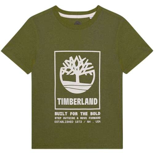 Vêtements Garçon T-shirt P Bear Trail Graphic Timberland 163471VTPE24 Kaki