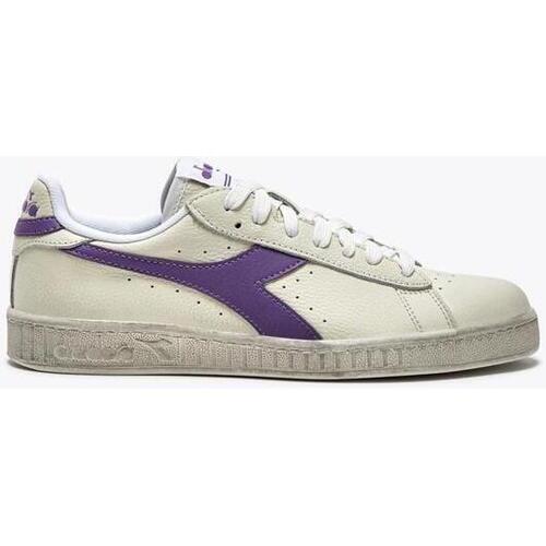 Chaussures Femme Baskets mode Diadora for Game Low Waxed Blanc Violet 