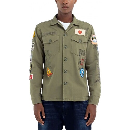 Vêtements Homme Blousons Replay Veste avec imprim militaire lger et patch Vert
