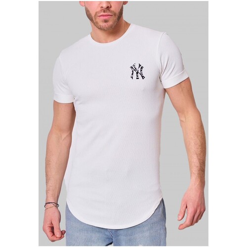 Vêtements Homme sous 30 jours Kebello T-Shirt à motifs Blanc H Blanc