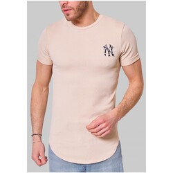 Vêtements Homme T-shirts manches courtes Kebello T-Shirt à motifs Beige H Beige