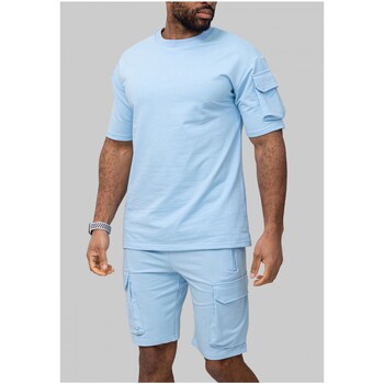 Vêtements Homme Blouson Gilet Sans Manches Kebello Ensemble Short,T-shirt Ciel H Bleu