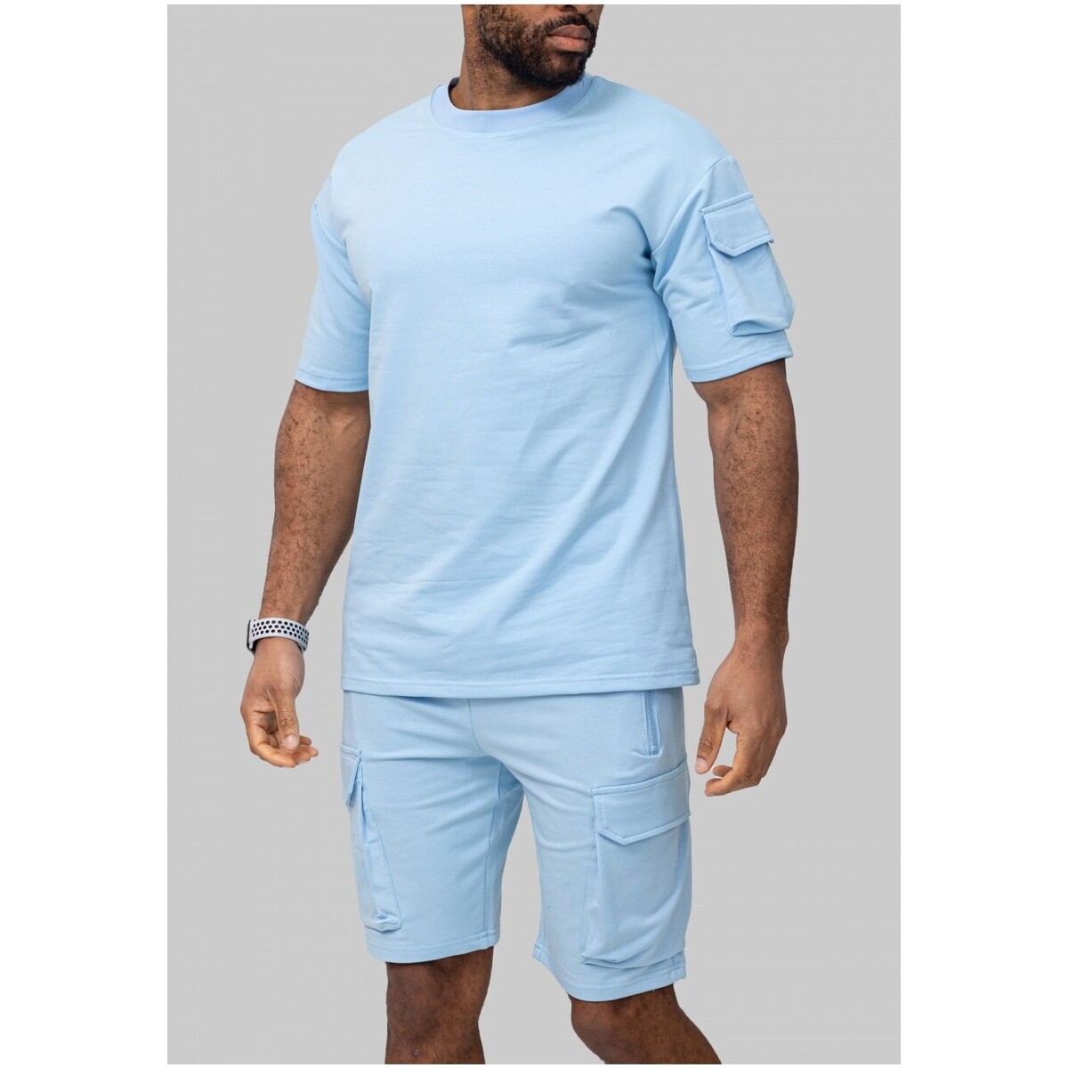 Vêtements Homme Ensembles de survêtement Kebello Ensemble Short,T-shirt Ciel H Bleu
