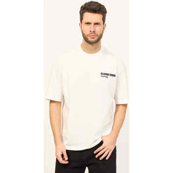 Vêtements Homme T-shirts & Polos EAX T-shirt AX en coton biologique avec logo Blanc