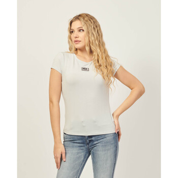 Vêtements Femme T-shirts & Polos Zestaw 2 par wysokich skarpet damskich Emporio Armani T-shirt à col rond  Dynamic Athlete en tissu technique Gris