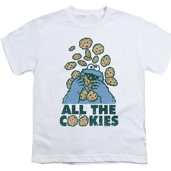 Vêtements Enfant T-shirts manches courtes Sesame Street All The Cookies Blanc
