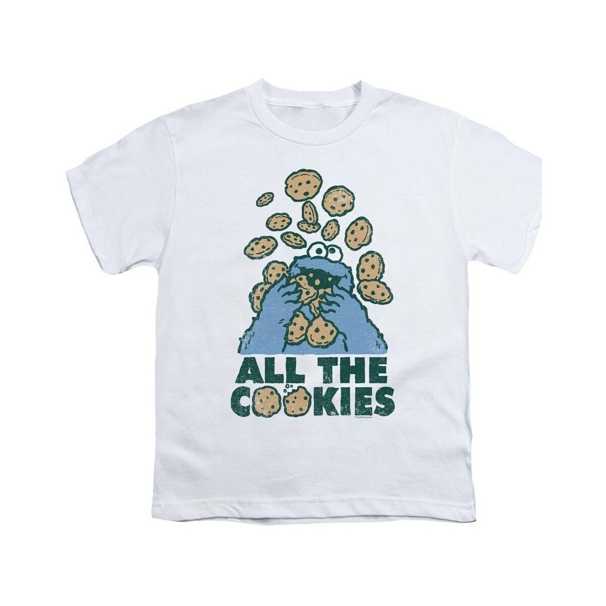 Vêtements Enfant T-shirts manches courtes Sesame Street All The Cookies Blanc